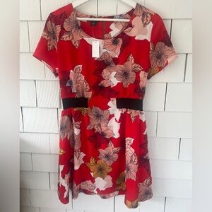 Metaphor| Red floral dress w/ elastic waist-Size 10 NWT